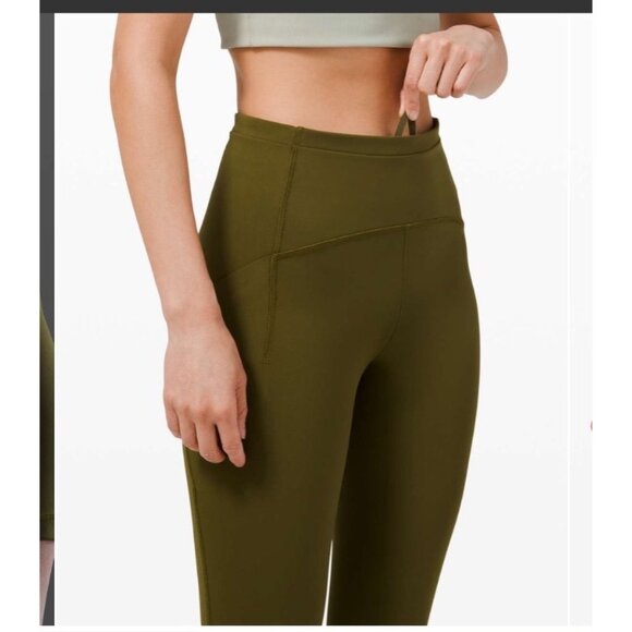 Lululemon Swift Speed High-Rise Crop 21" W6BLHS Luxtreme Moss Green - Picture 3 of 11